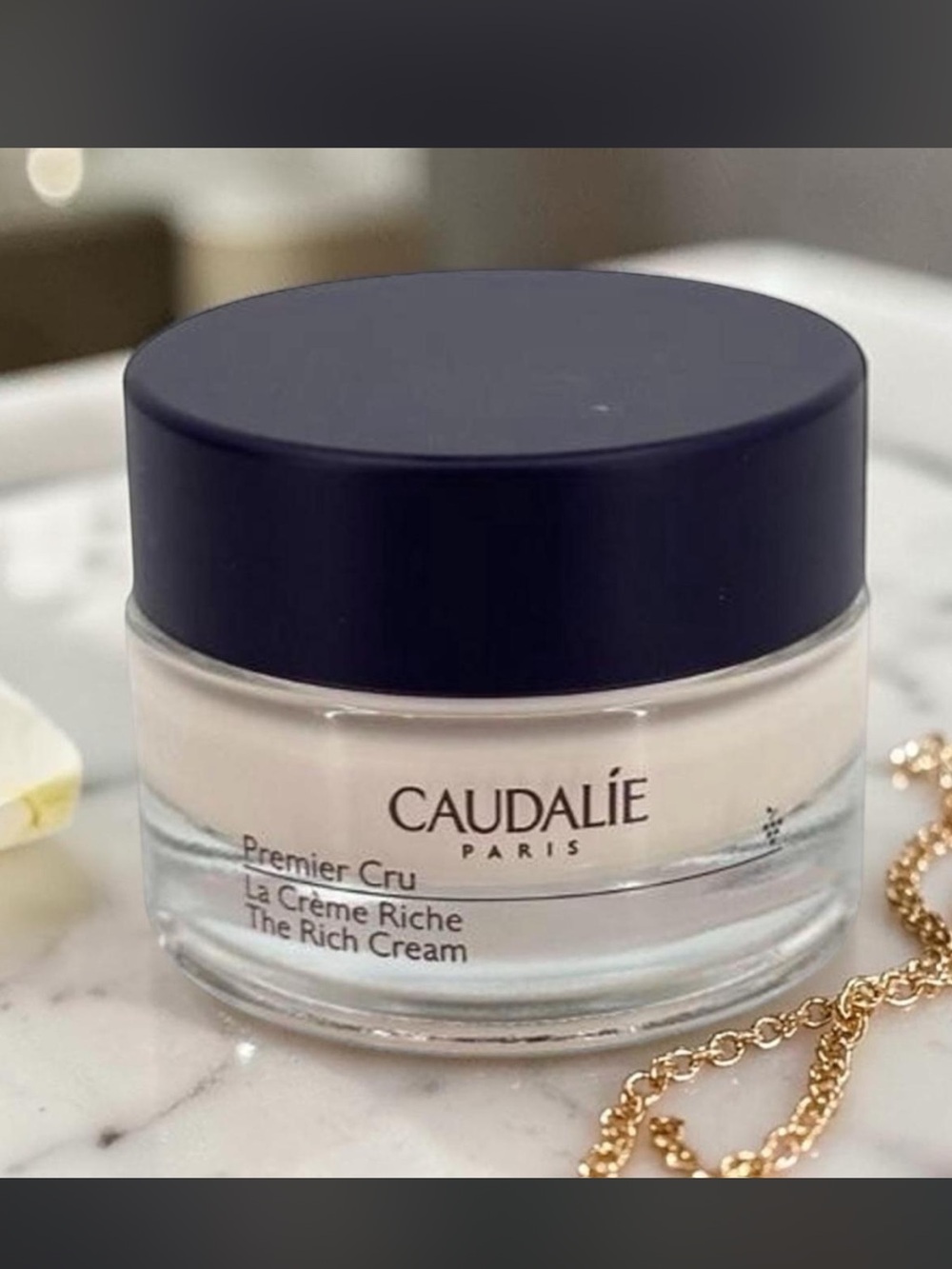 Caudalie Cream Jar with Navy Lid